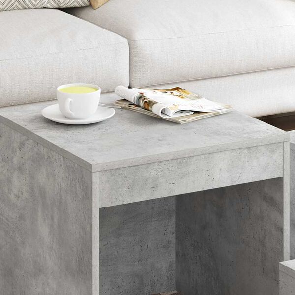vidaXL Tables gigognes 3 pcs Gris béton Aggloméré