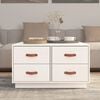 vidaXL Table basse Blanc 80x80x45 cm Bois massif de pin