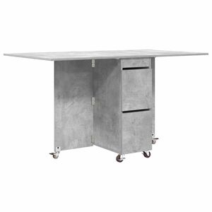 vidaXL Table &agrave; d&icirc;ner 140 x 80 x 77 cm Bois d'ing&eacute;nierie Gris b&eacute;ton