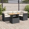 vidaXL Salon de jardin 6 pcs avec coussins noir r&eacute;sine tress&eacute;e