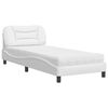 vidaXL Lit avec matelas Hvar blanc 90x190 cm similicuir