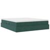 vidaXL Lit avec rangement et matelas Vert fonc&eacute; 200 x 200 cm Velours