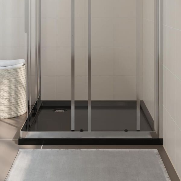 vidaXL Receveur de douche carré ABS Noir 90x90 cm