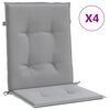vidaXL Coussins de chaise de jardin &agrave; dossier bas lot de 4 gris