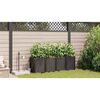 vidaXL Cache-pot de jardin 4 pcs Marron Plastique