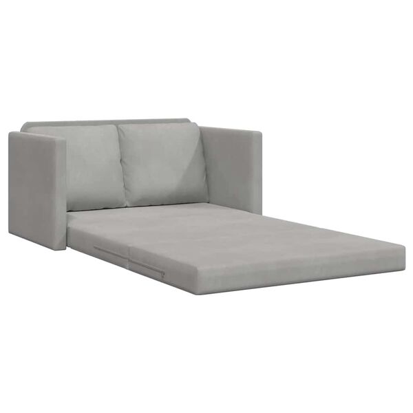 vidaXL Canap&eacute;-lit 2 en 1 gris clair 122x204x55 cm velours