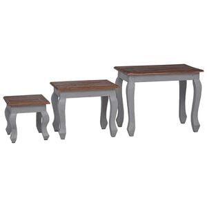 vidaXL Ensemble de tables gigognes 3 pcs bois d'acajou massif