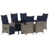 vidaXL Ensemble table et chaises 7 pc Gris Rotin PE