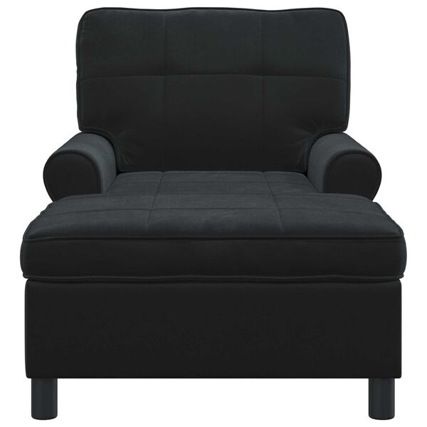 vidaXL Chaise longue avec coussin Noir 91 x 157 x 91 cm Velours