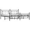 vidaXL Cadre de lit m&eacute;tal sans matelas avec pied de lit noir 200x200cm