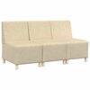 vidaXL Unit&eacute; de Sofa Modulaire Sans Accoudoirs 3 pc Cr&egrave;me tissu