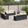 vidaXL Salon de jardin 12 pcs avec coussins noir r&eacute;sine tress&eacute;e