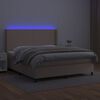 vidaXL Sommier à lattes de lit matelas LED Cappuccino 180x200 cm