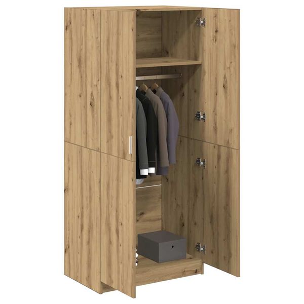 vidaXL Garde-robe ch&ecirc;ne artisanal 80x52x180 cm bois d'ing&eacute;nierie