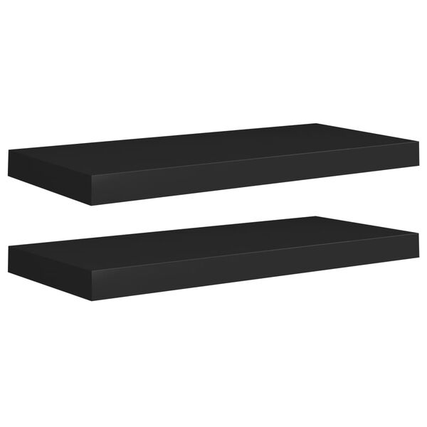 vidaXL Étagères murales flottantes 2 pcs noir 60x23,5x3,8 cm MDF