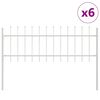 vidaXL Clôture de jardin Blanc 10,2 x 0,6 m Acier peint par poudre