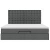 VidaXL Cadre de lit ottoman avec matelas gris foncé 180x200 cm tissu