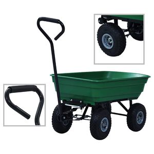 vidaXL Chariot &agrave; main de jardin 300 kg 75 L Vert