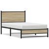 vidaXL Cadre de lit en m&eacute;tal sans matelas ch&ecirc;ne sonoma 100x190 cm