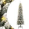 vidaXL Sapin de Noël artificiel 300 LED et neige floquée 210 cm