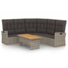 vidaXL Salon de jardin 2 pcs avec coussins Gris R&eacute;sine tress&eacute;e