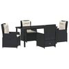 vidaXL Ensemble de salle &agrave; manger pour jardin 5 pc Noir polyrotin
