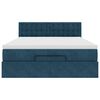 vidaXL Cadre de lit ottoman avec matelas bleu fonc&eacute; 140x200 cm velours