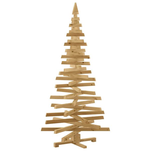 vidaXL Arbres de No&euml;l avec support Marron 180 cm Bois massif en pin