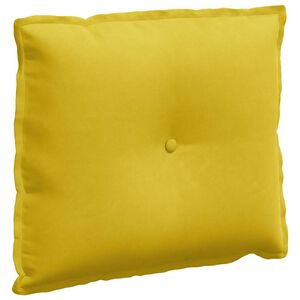 vidaXL Coussin de Dos Jaune 60 x 50 cm Tissu en velours c&ocirc;tel&eacute;