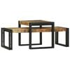 vidaXL Table basse 2 pcs Marron bois de manguier massif