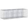 vidaXL Lit sur&eacute;lev&eacute; gabion Argent&eacute; 180 x 60 x 55 cm Acier galvanis&eacute;