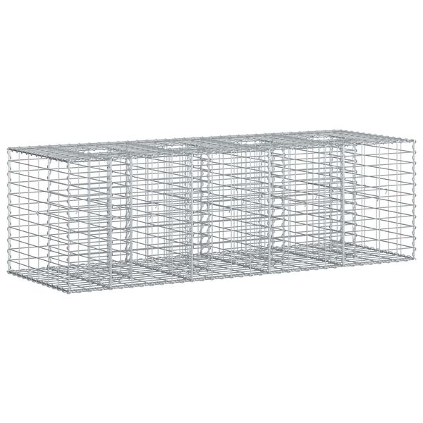 vidaXL Lit sur&eacute;lev&eacute; gabion Argent&eacute; 180 x 60 x 55 cm Acier galvanis&eacute;