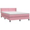 vidaXL Sommier &agrave; lattes de lit avec matelas rose 160x210 cm velours