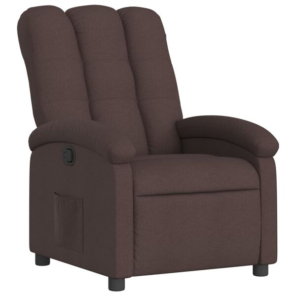 vidaXL Fauteuil inclinable Marron fonc&eacute; Tissu