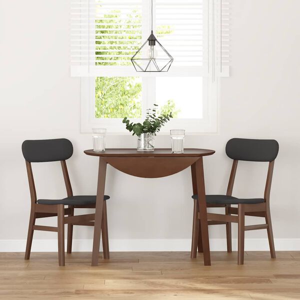 vidaXL Chaises &agrave; manger coussins 2 pcs marron bois massif caoutchouc