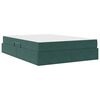 vidaXL Lit avec rangement et matelas Vert fonc&eacute; 140 x 200 cm Velours