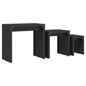vidaXL Tables basses gigognes 3 pcs noir bois d'ing&eacute;nierie