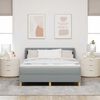 vidaXL Lit &agrave; ressorts avec matelas Gris clair 160 x 200 cm tissu