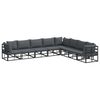 vidaXL Ensemble de canap&eacute; de jardin 8 pc Noir Aluminium