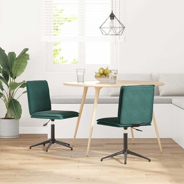 vidaXL Chaises à manger lot de 2 Vert foncé Velours