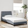 vidaXL Cadre de lit avec LED sans matelas Hanko gris fonc&eacute; 100x203 cm velours