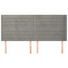 vidaXL T&ecirc;te de lit avec oreilles Gris clair 203x16x118/128 cm Velours