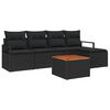 vidaXL Ensemble de canap&eacute; de jardin 6 pc Noir polyrotin
