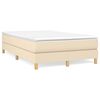 vidaXL Sommier &agrave; lattes de lit avec matelas cr&egrave;me 120x190 cm tissu