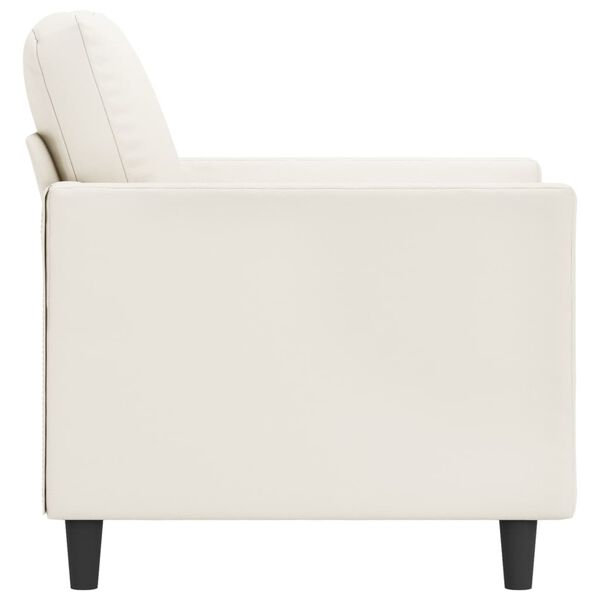 vidaXL Fauteuil Cr&egrave;me 60 cm Similicuir