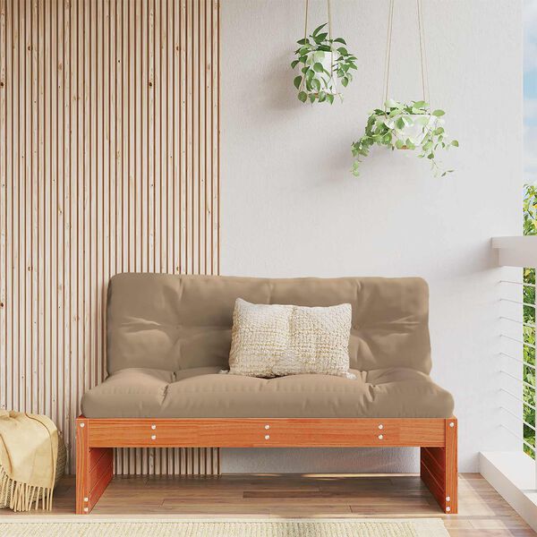 vidaXL Sofa de jardin milieu Bois de Pin Massif Brun Cir&eacute;