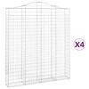 vidaXL Paniers &agrave; gabions arqu&eacute;s 4 pcs 200x30x220/240 cm fer galvanis&eacute;