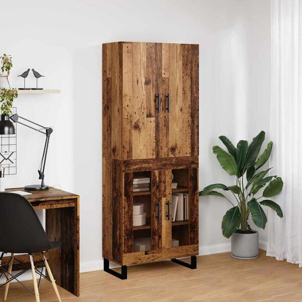 vidaXL Haut Armoire 2 pcs Bois Ancien 69,5 x 34 x 180 cm