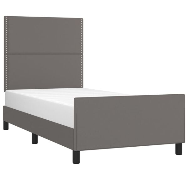 vidaXL Cadre de lit sans matelas gris 90x200 cm similicuir