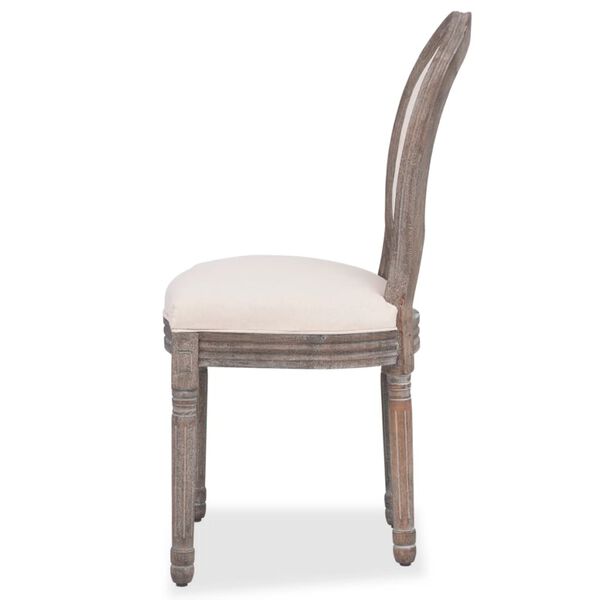vidaXL Chaises &agrave; manger lot de 2 cr&egrave;me tissu